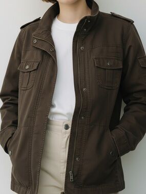 Kensie Military Style utility Jacket / Zipper Shirt / Jungle Green /XL NWT